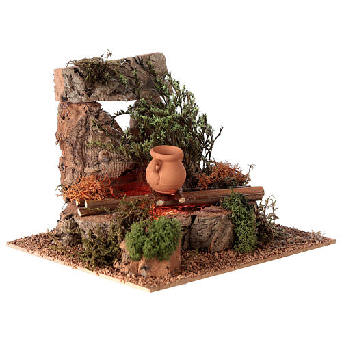 Fire with pot for Nativity scene 10-12 cm 3