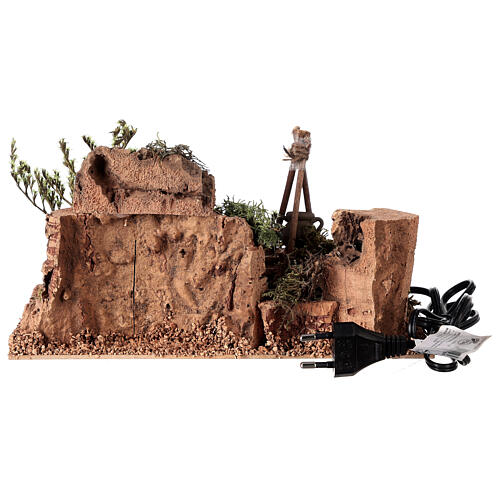 Bivouac setting with flame effect for Nativity scene 12-14 cm 4
