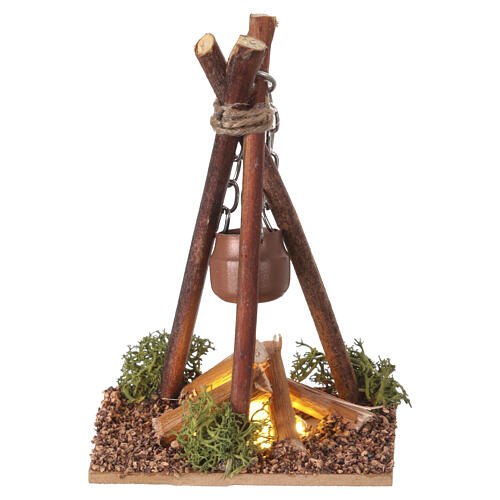 Lagerfeuer mit Flammeneffekt – Miniatur für 8–10 cm Krippe 3
