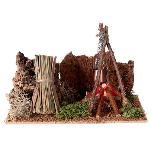 Firecamp with pot for Nativity Scene with 8-10 cm figurines 1