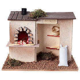 Bottega fornaio con pane presepe 8 cm 15x20x10 cm