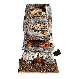 Oven with flame effect light for Nativity scene 8-10 cm