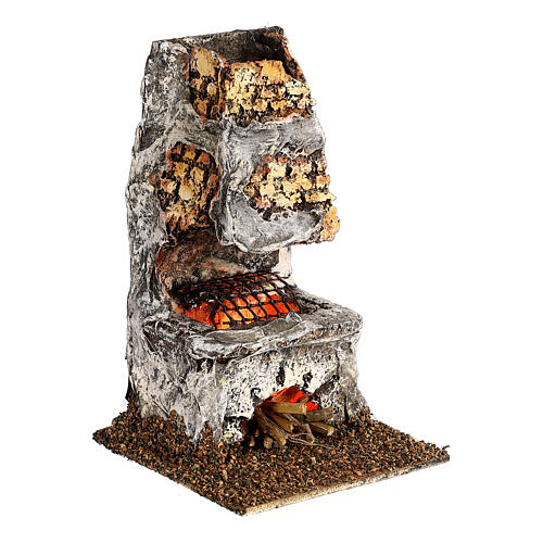 Oven with flame effect light for Nativity scene 8-10 cm 3