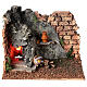 Corner masonry oven with flame effect for Nativity Scene with 8-10 cm figurines s1