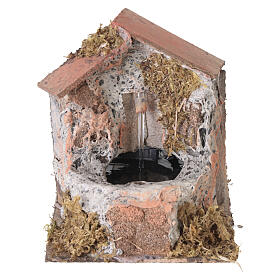 Working fountain in cork for Nativity scene 10-12 cm