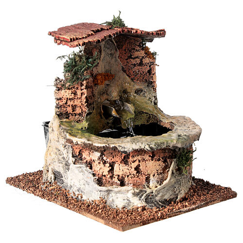 Working fountain in cork for Nativity scene 10-12 cm 2