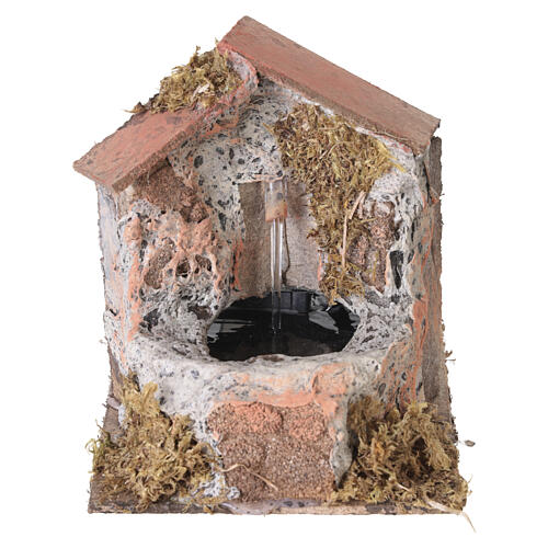 Working fountain in cork for Nativity scene 10-12 cm 1