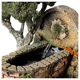Brunnen mit Baum für Krippe, 15x10x20 cm