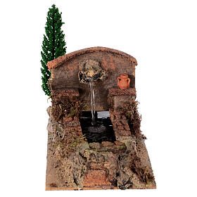 Working fountain and tree for Nativity Scene 8-10 cm 15x10x20 cm