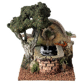 Holyart Fontana Per Presepio In Resina Con Movimento Acqua Elettrico 220V - 15x18x12 Cm