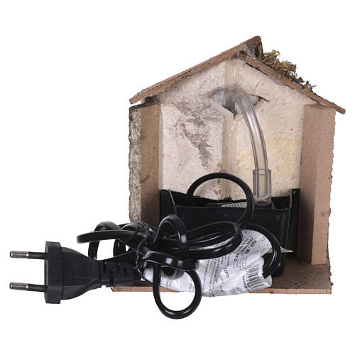 Fontanário funcionante em miniatura com árvore para presépio com figuras altura média 8-10 cm, medidas: 14,5x11,5x20,5 cm 3