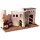 Nativity scene house with lighting and flickering fire 15x35x16 for Nativity scene 8-10 cm s3