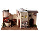 Casa em miniatura estilo palestino com luz trémula efeito chama para presépio com figuras altura média 8-10 cm, medidas: 15x35x16 cm s1