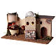 Casa em miniatura estilo palestino com luz trémula efeito chama para presépio com figuras altura média 8-10 cm, medidas: 15x35x16 cm s3