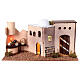 Casa em miniatura estilo palestino com luz trémula efeito chama para presépio com figuras altura média 8-10 cm, medidas: 15x35x16 cm s1