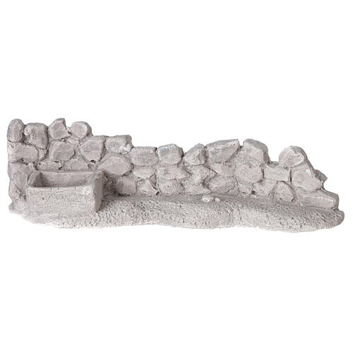 Muretto con mangiatoia gesso 10x20x5 cm presepe 8-10 cm 1