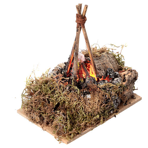 Flame effect fire 10x10x5 cm Nativity scene 8-10 cm 3