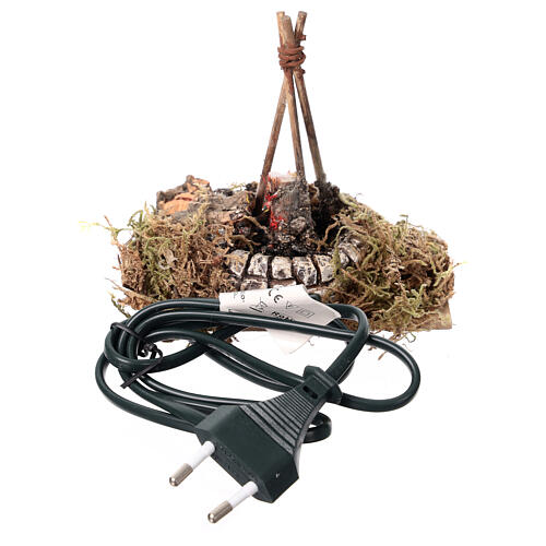 Fuoco effetto fiamma 10x10x5 cm presepe 8-10 cm 4
