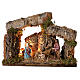 Cabana Natividade iluminada figuras presépio com figuras altura média 10 cm, medidas: 24x33x18 cm s1