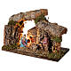 Cabana Natividade iluminada figuras presépio com figuras altura média 10 cm, medidas: 24x33x18 cm s3