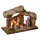 Cabana Natividade iluminada figuras presépio com figuras altura média 10 cm, medidas: 24x33x18 cm s4