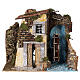 Casa com moinho de água em movimento miniatura para presépio com figuras altura média 12 cm, medidas: 21x23x28 cm s1