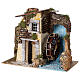 Casa com moinho de água em movimento miniatura para presépio com figuras altura média 12 cm, medidas: 21x23x28 cm s3