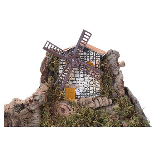 Neapolitan nativity village setting for 14-16 cm with fountain waterfall 45x100x60 cm 7