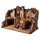 Rustic nativity village with kitchen and fountain 40x70x40 cm for statues 14-16 cm s5