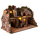 Rustic nativity village with kitchen and fountain 40x70x40 cm for statues 14-16 cm s10