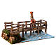 Cais no rio com pescador, miniatura para presépio com figuras altura média 10 cm, medidas: 28x16x14 cm s3