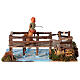 Bridge over river with fisherman figurine 30x15x15 cm nativity 10 cm s4