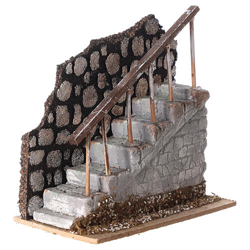 Schody z balustradą i murkiem, 10x15x15 cm, do figurek 12 cm 2