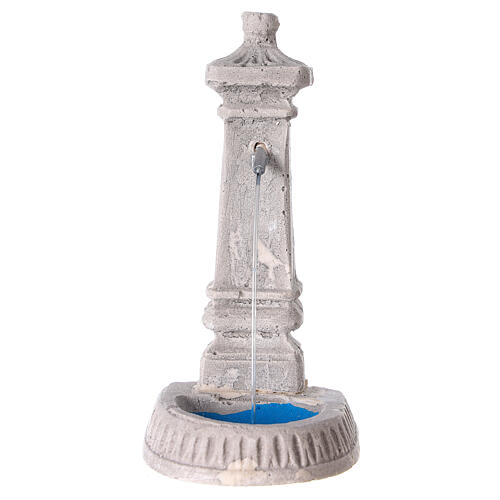 Faux mini fountain in plaster 6x10x10 cm nativity 12-18 cm 1