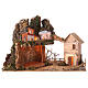 Nativity village 50x25x35 cm with lights and Holy Family 10 cm s5