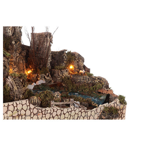 Waterfall with brook and water pump 60x35x45 cm with lights for Nativity Scene with 10-12 cm characters 5