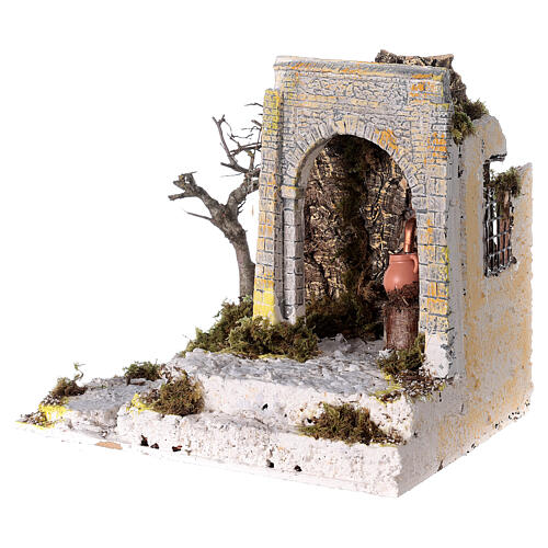Fountain with pump and arch 25x20x25 cm for Nativity Scene with 8-10 cm characters 2