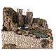 Village with mill, waterfall and light 50x45x55 cm for Nativity Scene with 12 cm characters s6