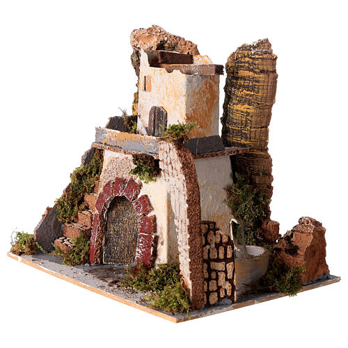 Casolare con scalinata 20x20x15 cm presepe 8 cm 2