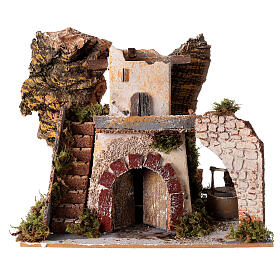 Stable with stairs 20x20x15 cm for Nativity Scene with 8 cm figurines