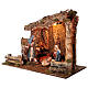 Illuminated stable 55x75x40 cm with Nativity statues of 30 cm s3