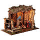 Illuminated stable 55x75x40 cm with Nativity statues of 30 cm s4