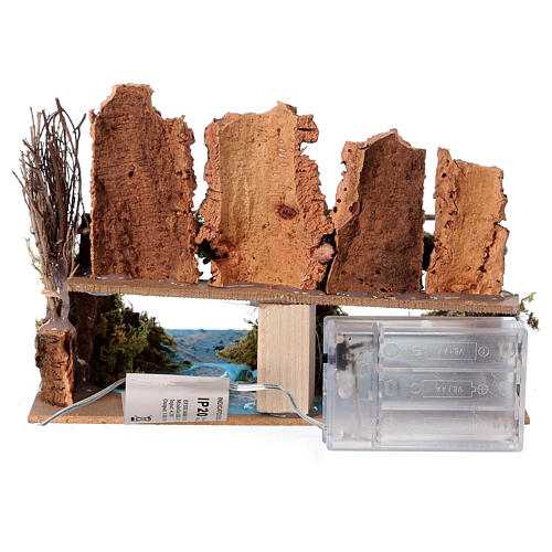 Bridge figurine over river with lights 20x15x15 cm for nativity 8-10 cm 4