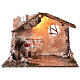 Cabaña belén con Natividad 16 cm con luces y fuego 50x25x35 s6