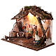 Capanna presepe con Natività 16 cm con luci e fuoco 50x25x35 s3