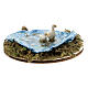 Miniature pond circular realistic water effect with geese Moranduzzo nativity 8-14 cm s3