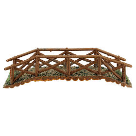 Wooden effect bridge in pvc 4x25x4 cm for Nativity scenes of 8-10-12 cm