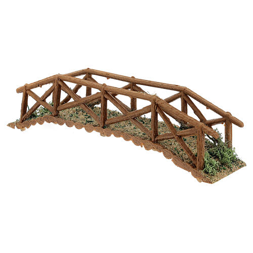 Wooden effect bridge in pvc 4x25x4 cm for Nativity scenes of 8-10-12 cm 3