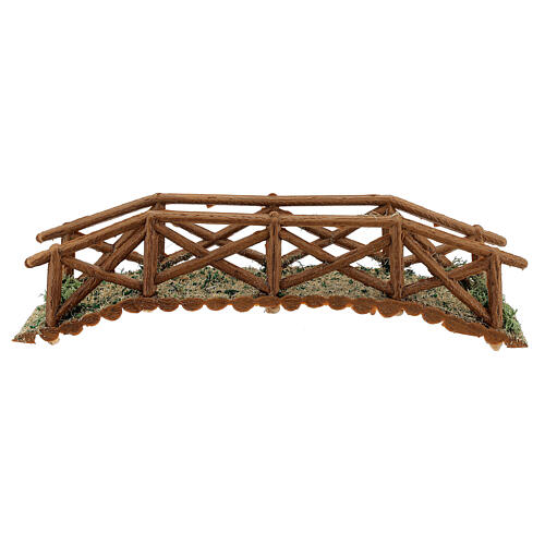 Wooden effect bridge in pvc 4x25x4 cm for Nativity scenes of 8-10-12 cm 4