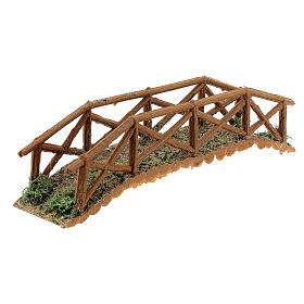 Bridge figurine with wood effect in PVC 5x25x5 cm for 8-10-12 cm nativity